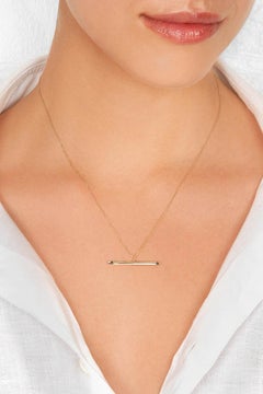 Gold Spear Pendant with Black Diamonds by Allison Bryan