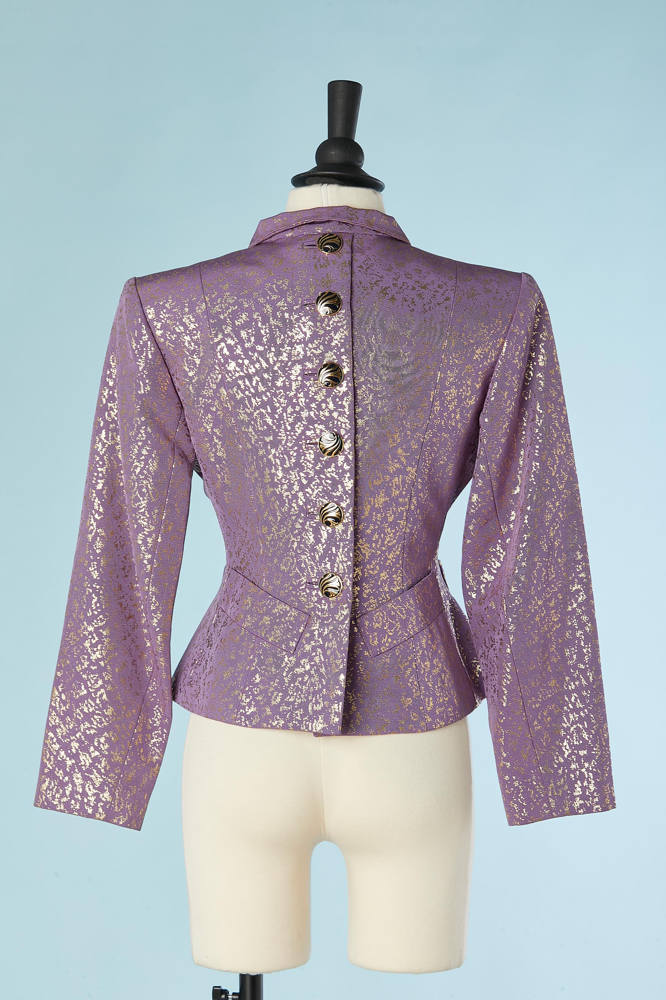 Women's Gold speckled purple fabric evening  jacket  Yves Saint Laurent Rive Gauche  For Sale