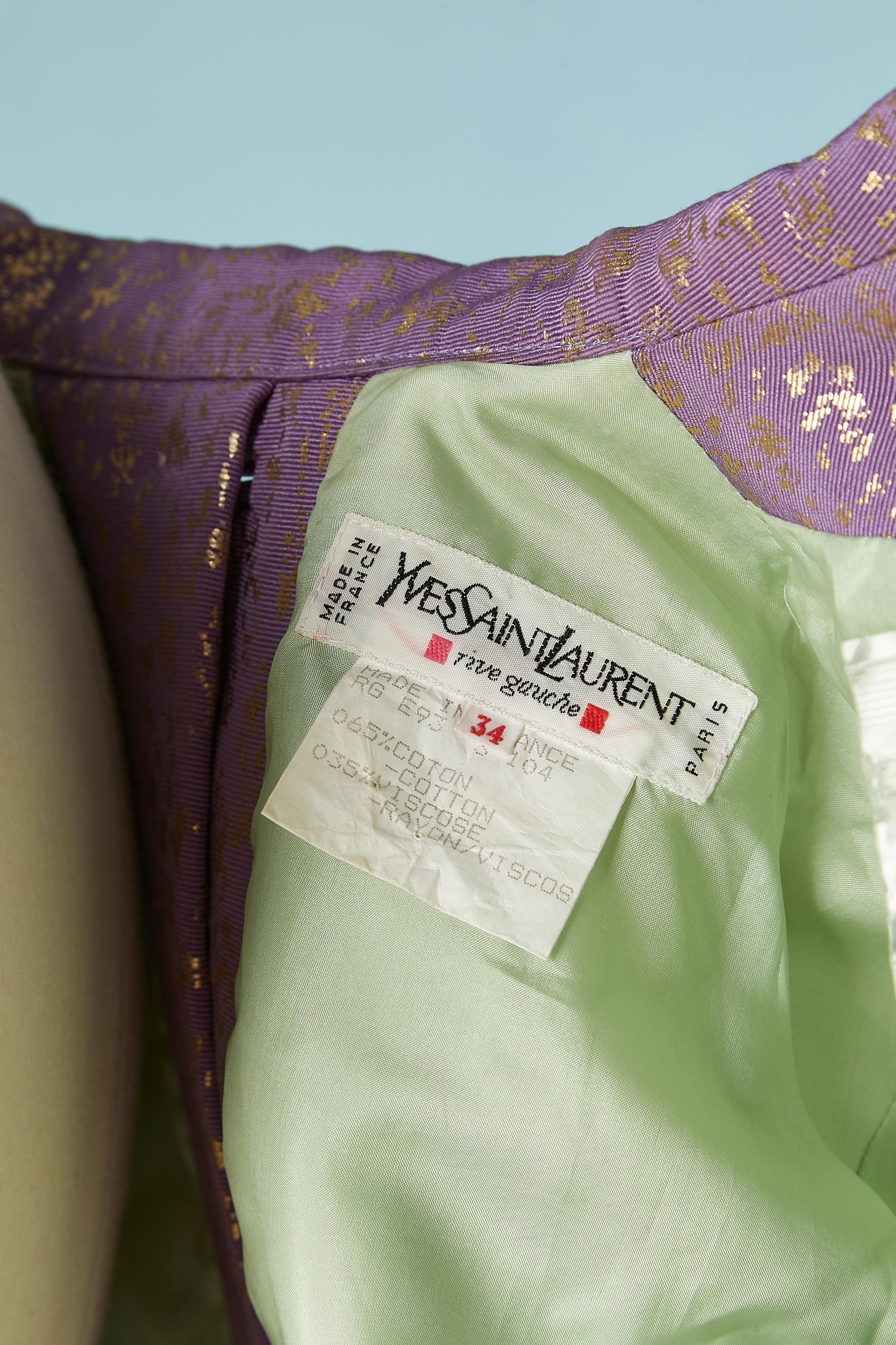 Gold speckled purple fabric evening  jacket  Yves Saint Laurent Rive Gauche  For Sale 1