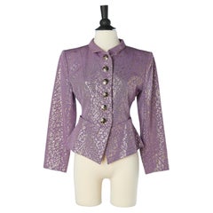 Gold speckled purple fabric evening jacket Yves Saint Laurent Rive Gauche