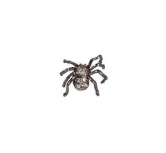 Gold Spider Earrings with Pavé Grey Diamonds