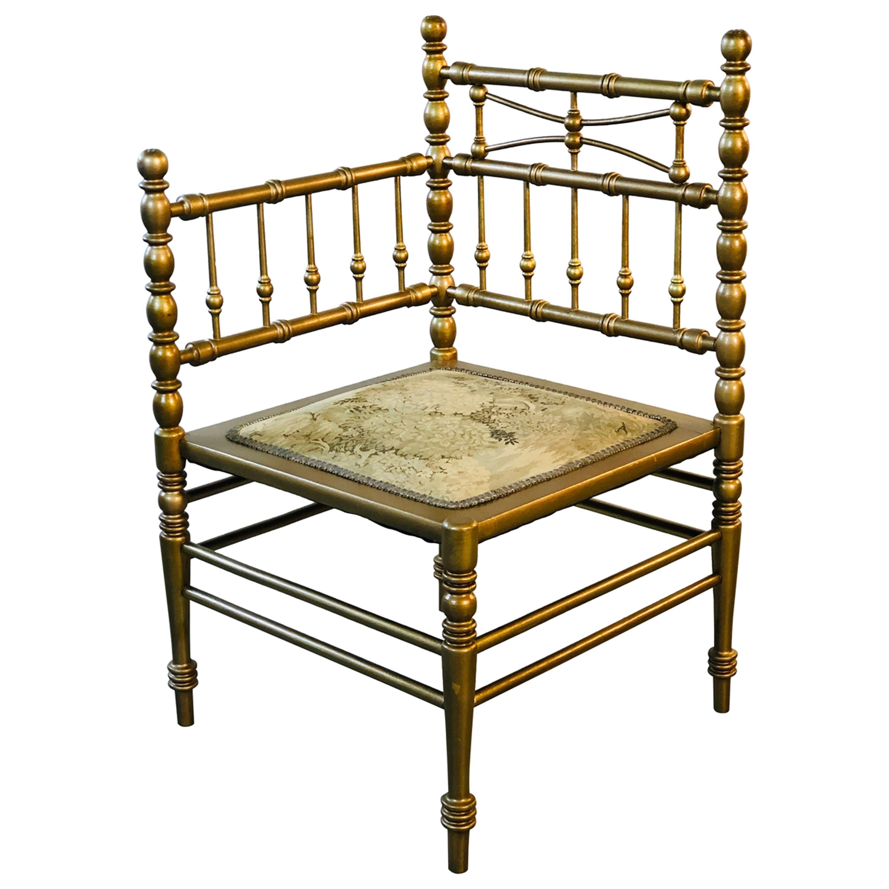 Louis XV Painted Double Cane Back Corner Chair at 1stDibs