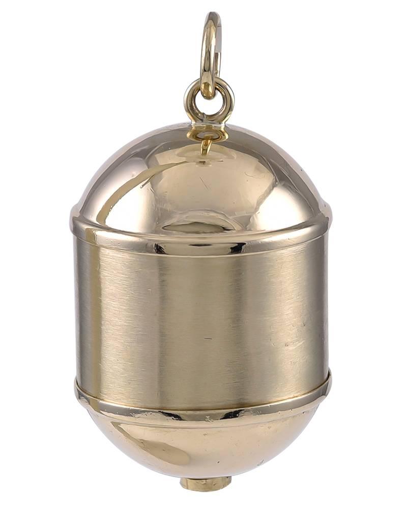 Most unique locket -- a gold cylinder that spins and holds eight photographs.  Solid gauge 14K yellow gold.  1 1/2