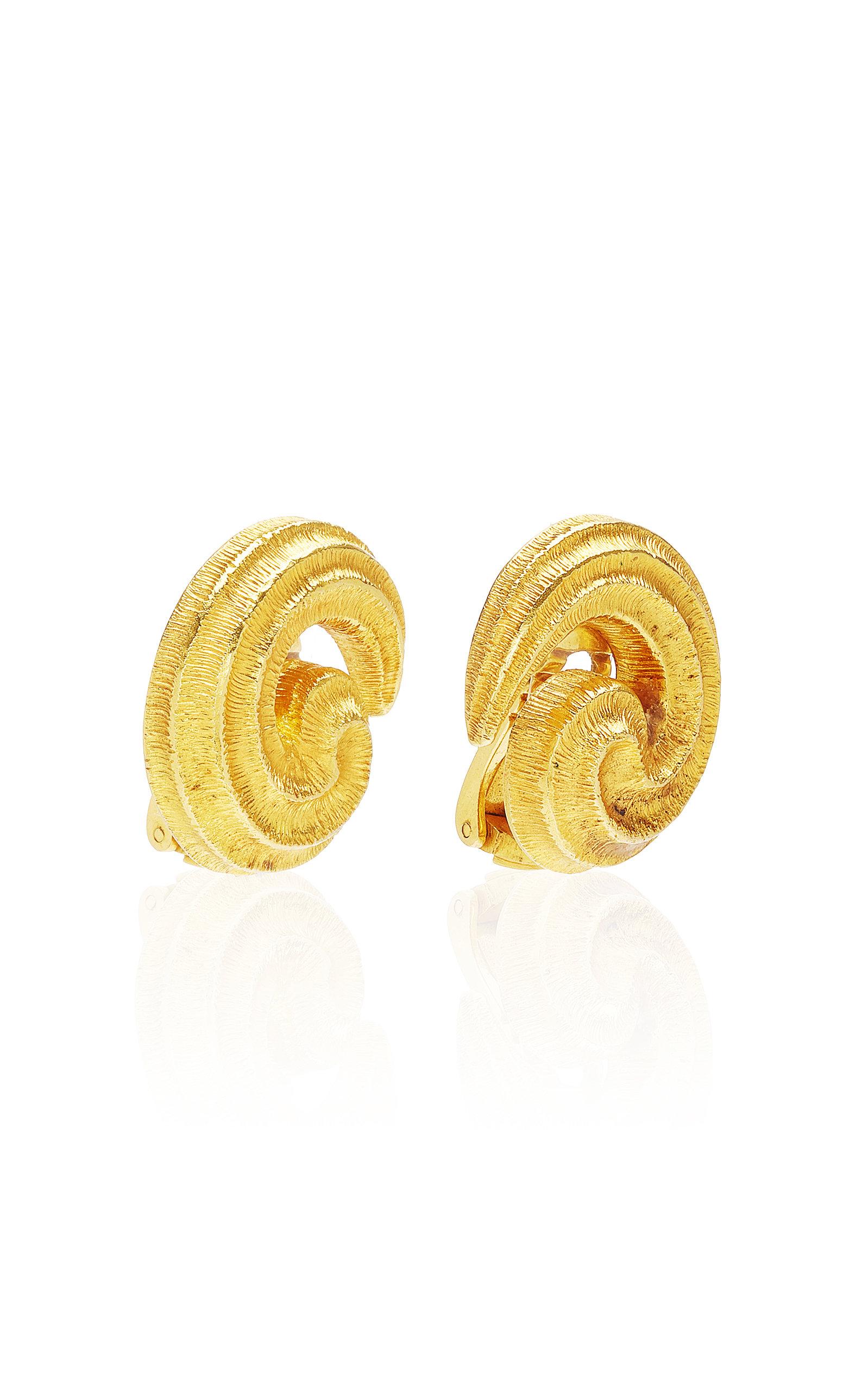 Gold Spiral Earclips In Excellent Condition In New York, NY