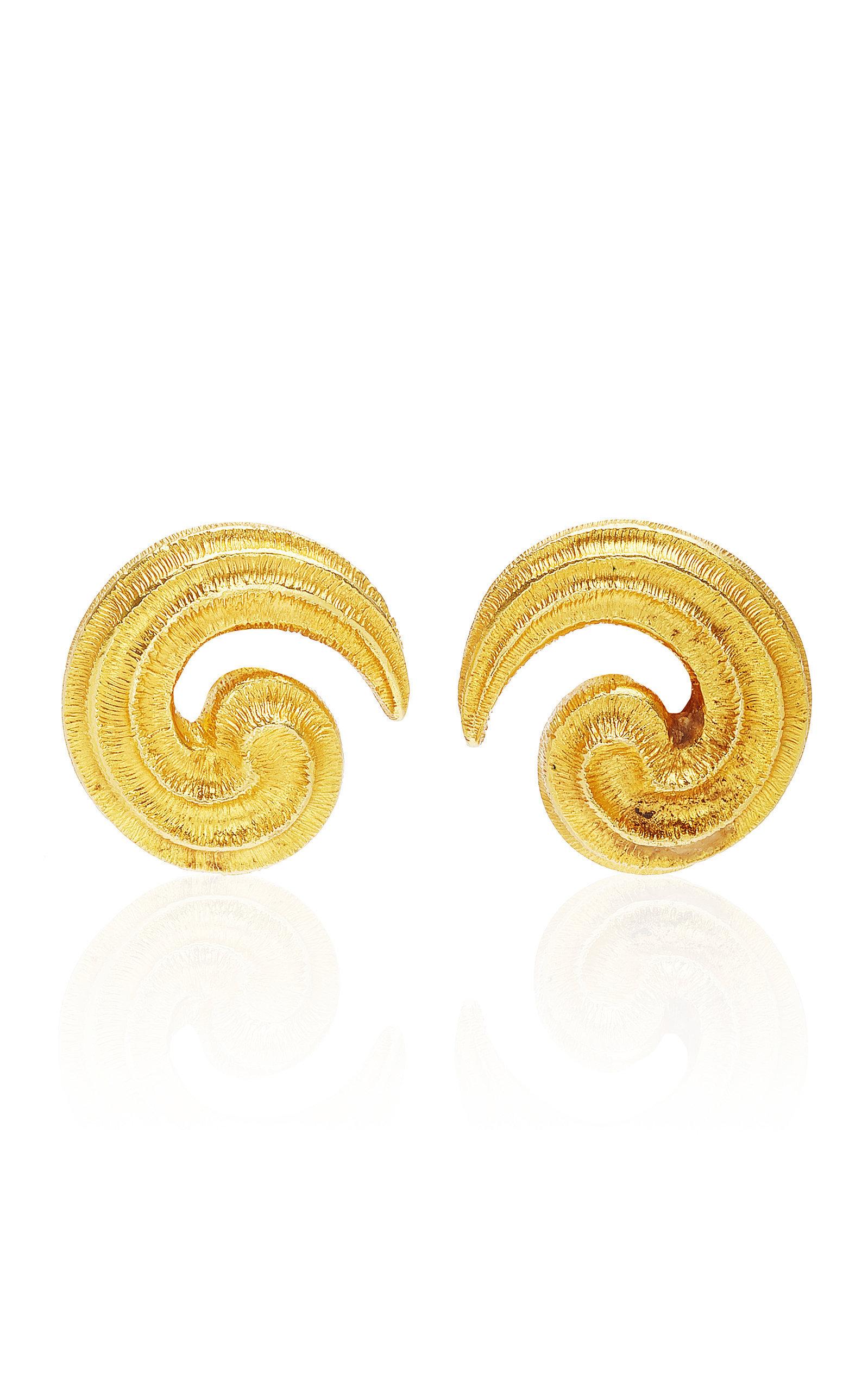 Women's or Men's Gold Spiral Earclips