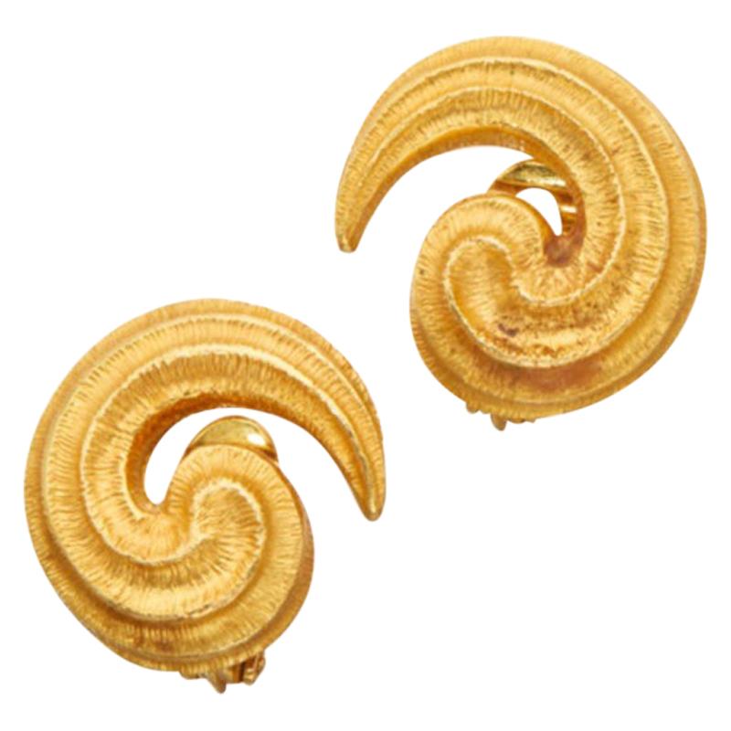 Gold Spiral Earclips