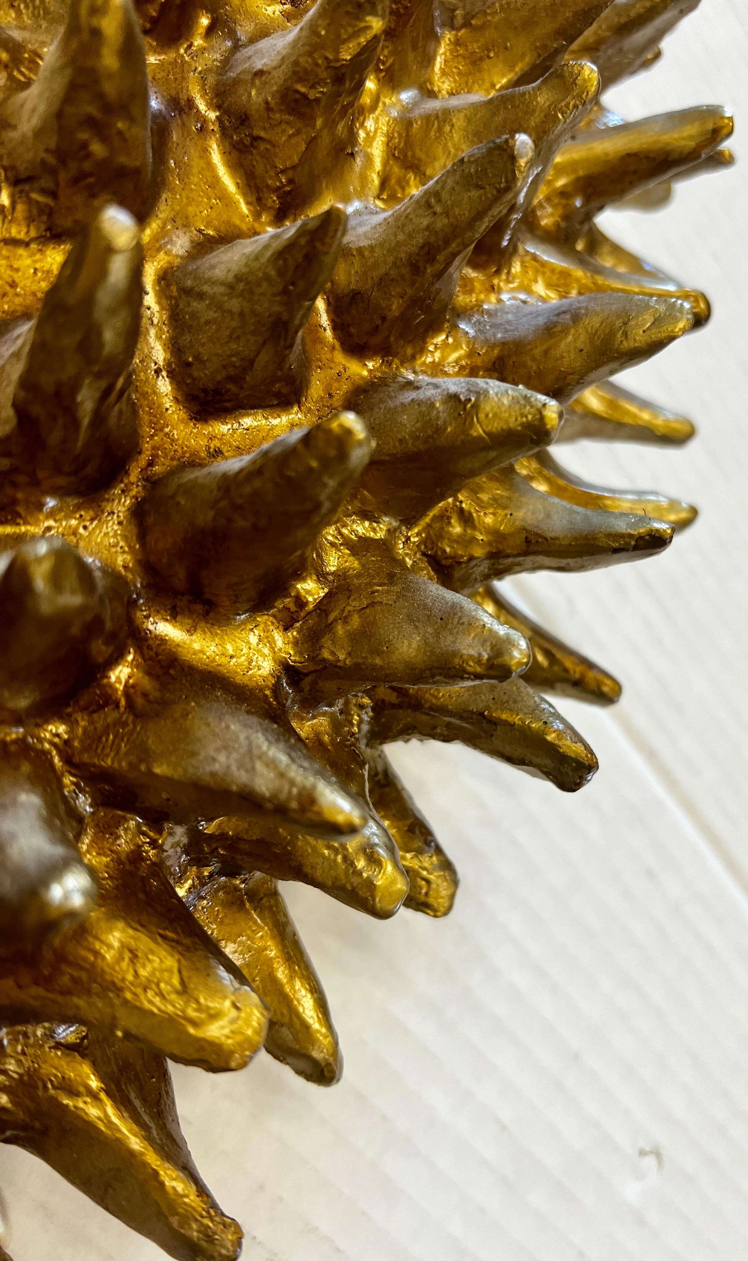 Contemporary Gold Spore Spike Oval Mirror by Barry Dixon for Arteriors