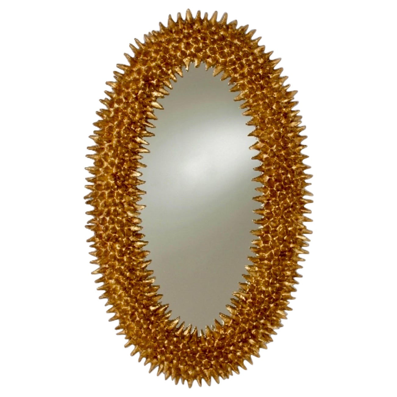 Gold Spore Spike Oval Mirror by Barry Dixon for Arteriors