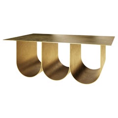 Gold Square 3 Half Arches Arcade Side and Cofffe Table by Kasadamo