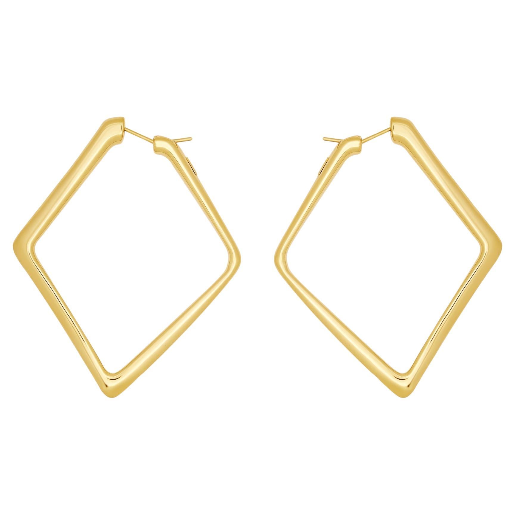 Gold Square Hoop Earrings