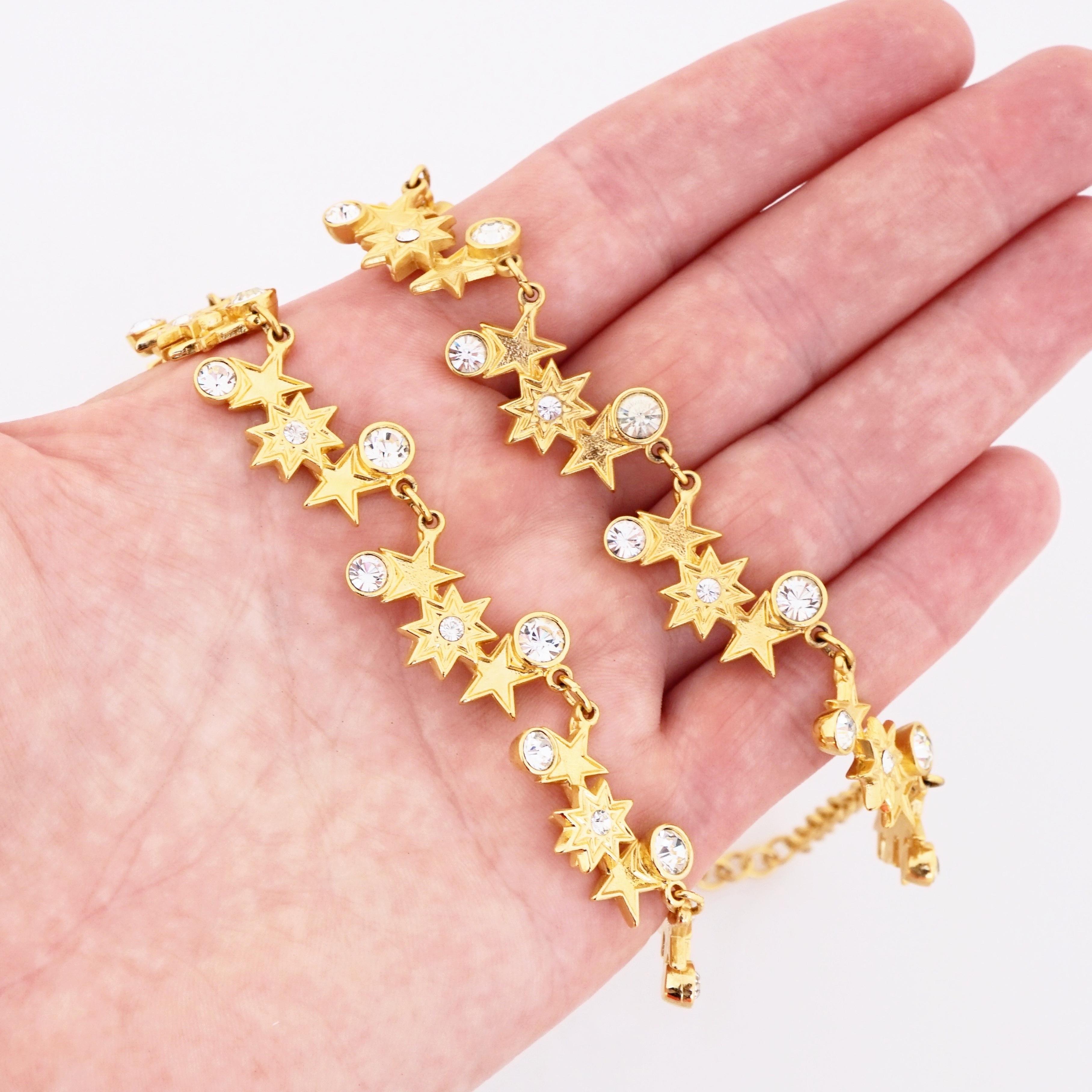 Choker-Halskette aus Gold mit Sterngliedern von Kirks Folly, 1980er Jahre Damen im Angebot