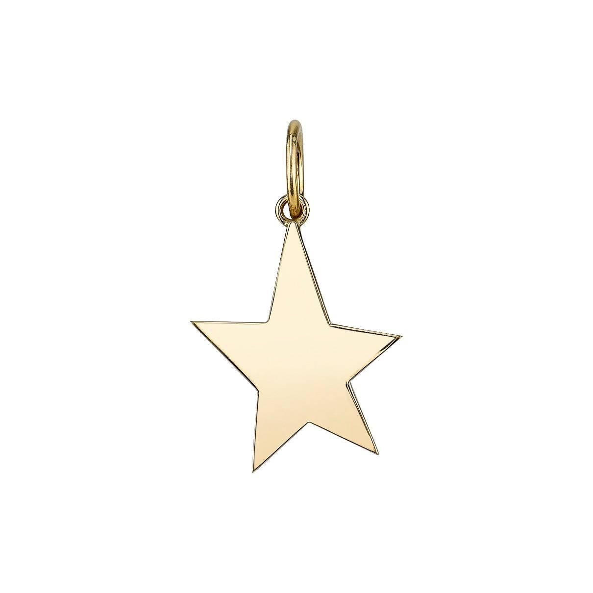 18k Yellow Gold Star Pendant on 18