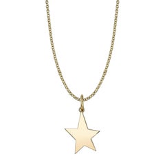Handcrafted 18K Yellow Gold Star Charm on an 18" 18K Yellow gold chain