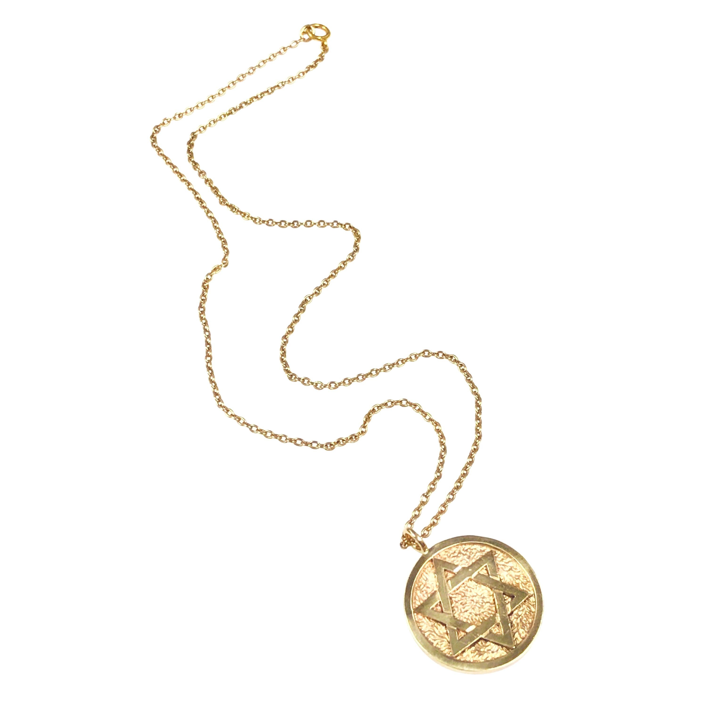 Gold Star of David Pendant Gift from Sammy Davis Jr. and Worn by Jerry Lewis