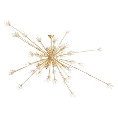 Gold Starburst Chandelier, France, 20th Century