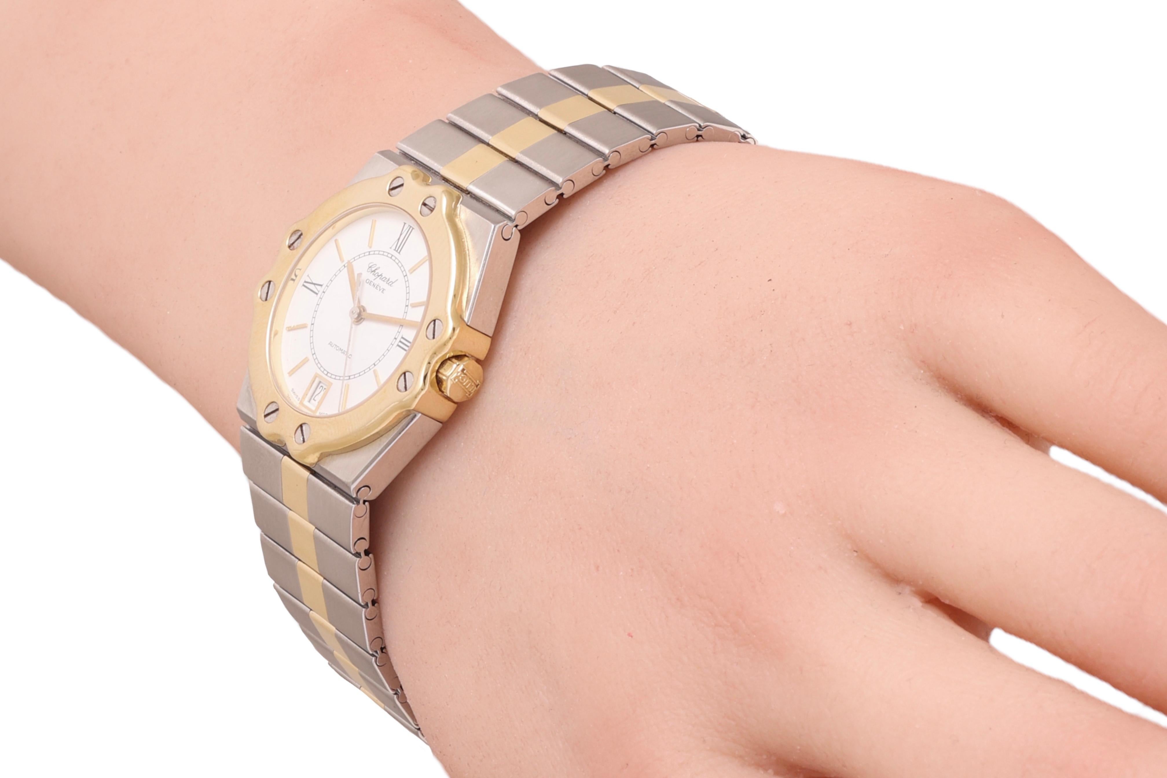 Gold & Steel Chopard St Moritz Automatic Wrist Watch For Sale 6