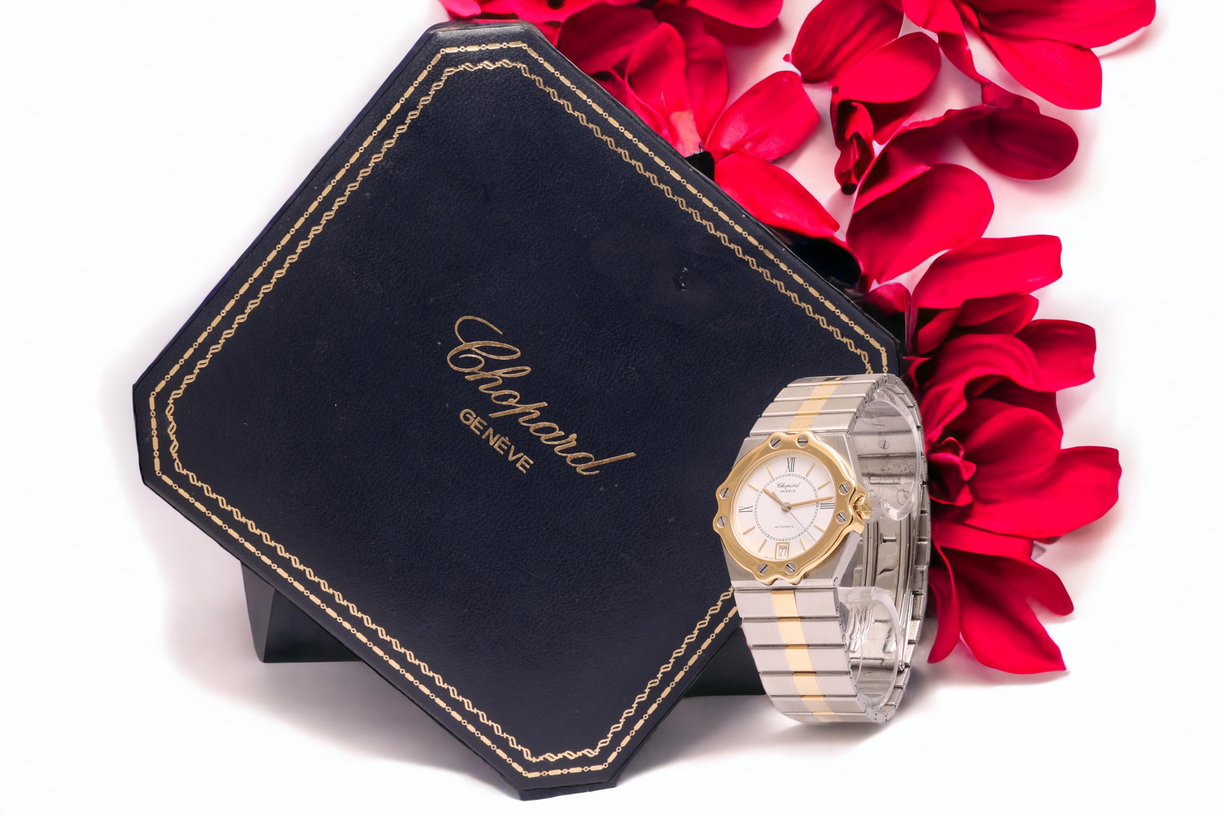 Gold & Steel Chopard St Moritz Automatic Wrist Watch For Sale 7