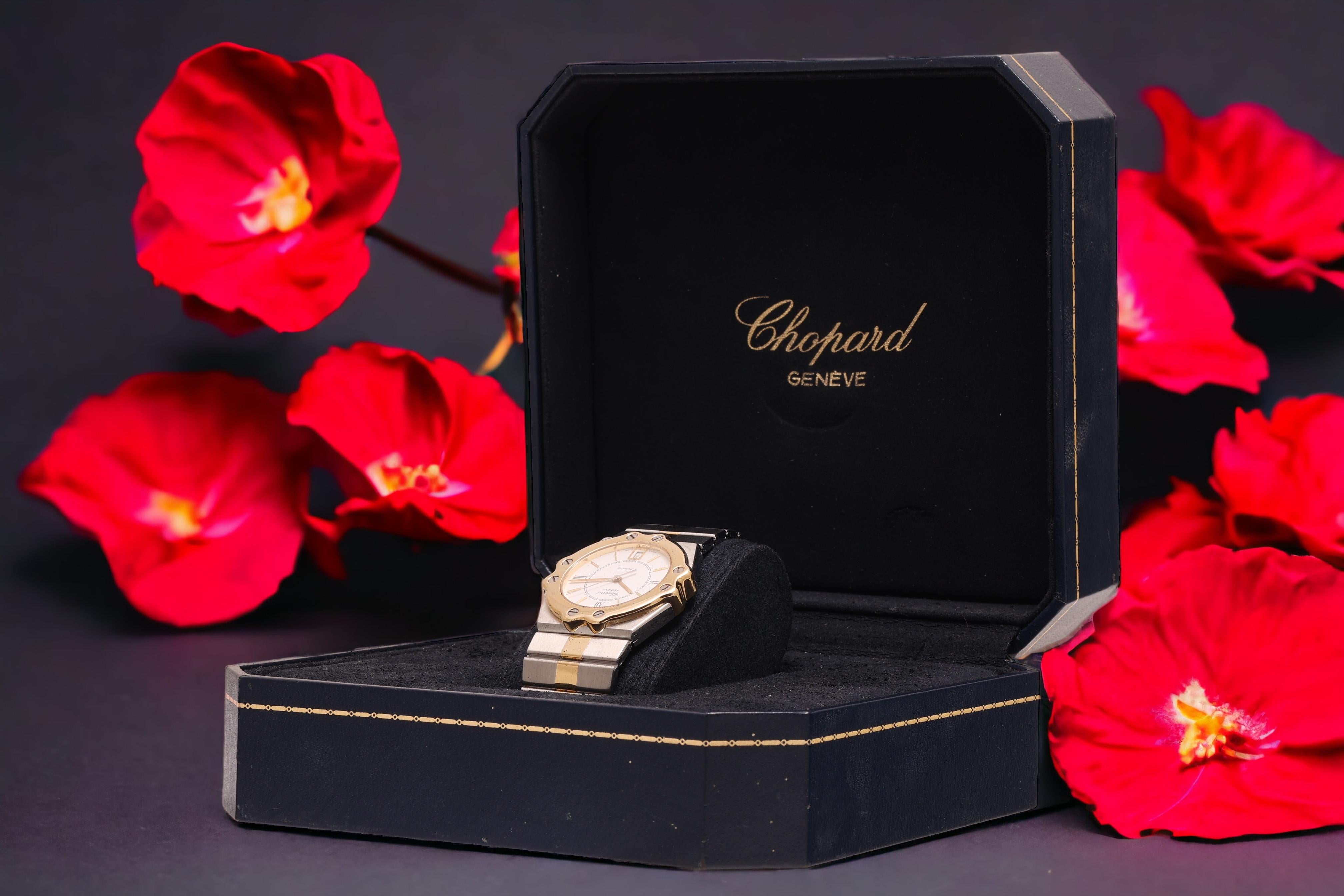 Gold & Steel Chopard St Moritz Automatic Wrist Watch For Sale 8
