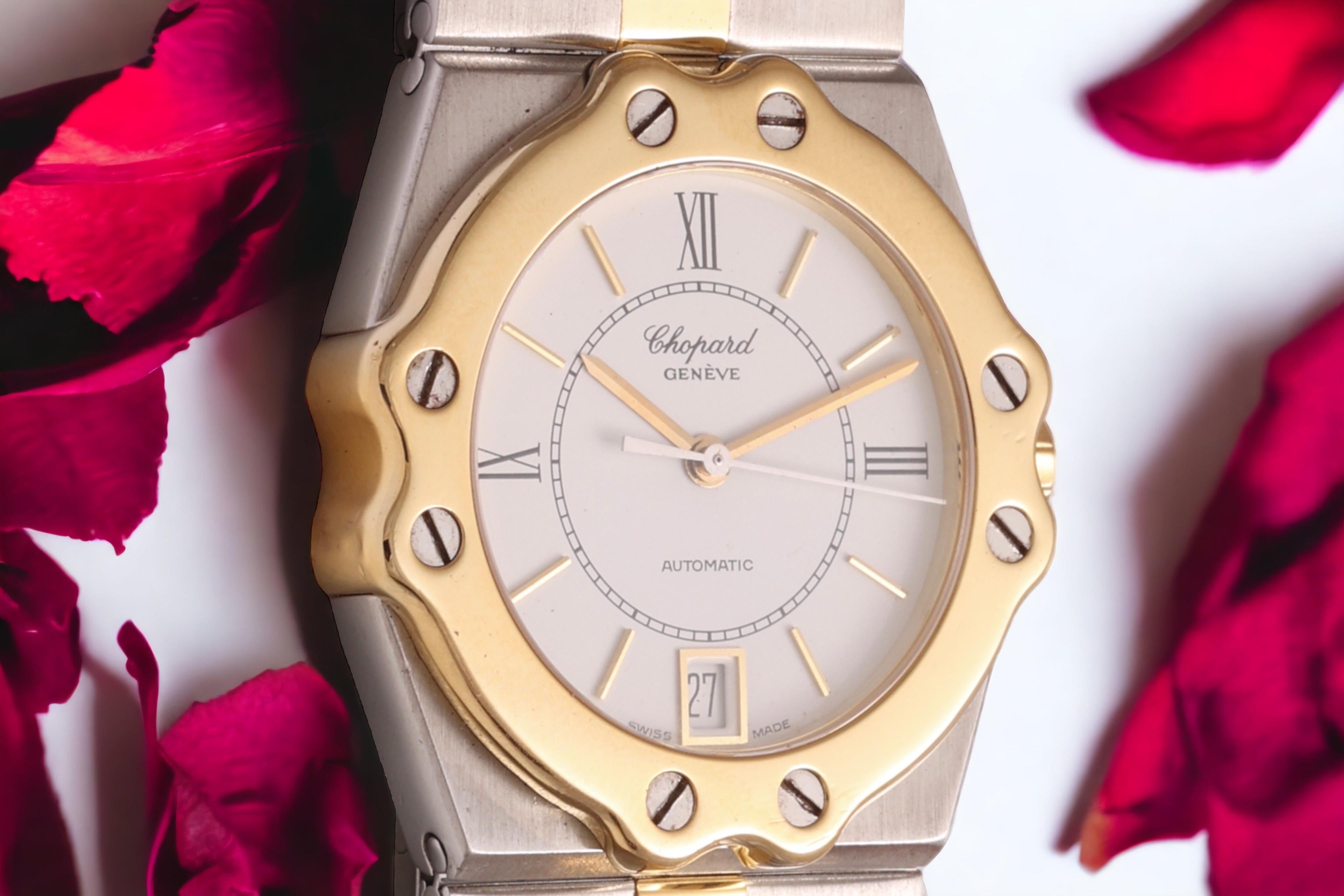 Gold & Steel Chopard St Moritz Automatic Wrist Watch For Sale 10
