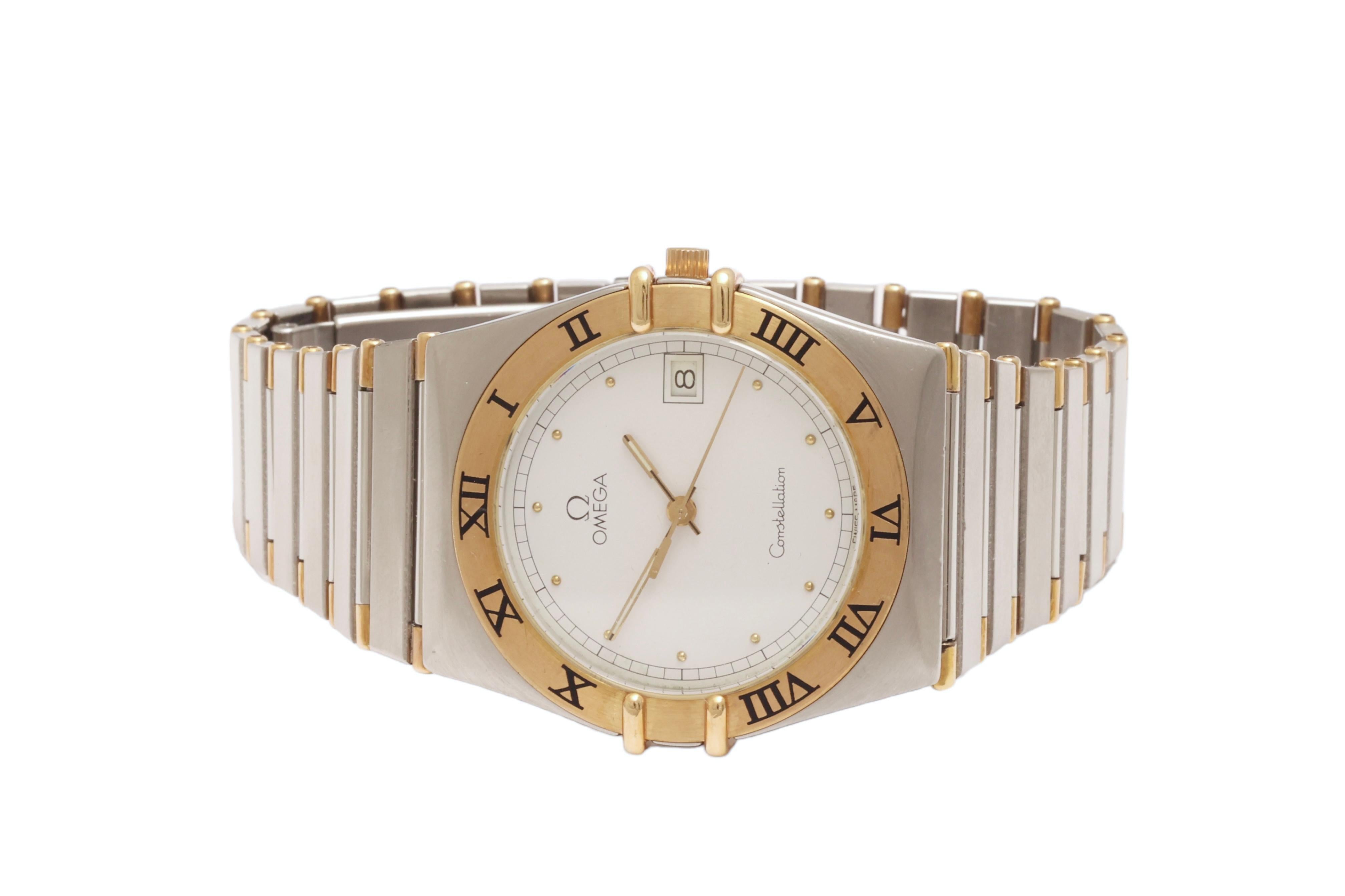 Omega-Konstellation aus Gold und Stahl  Quarz-Armbanduhr für Damen oder Herren