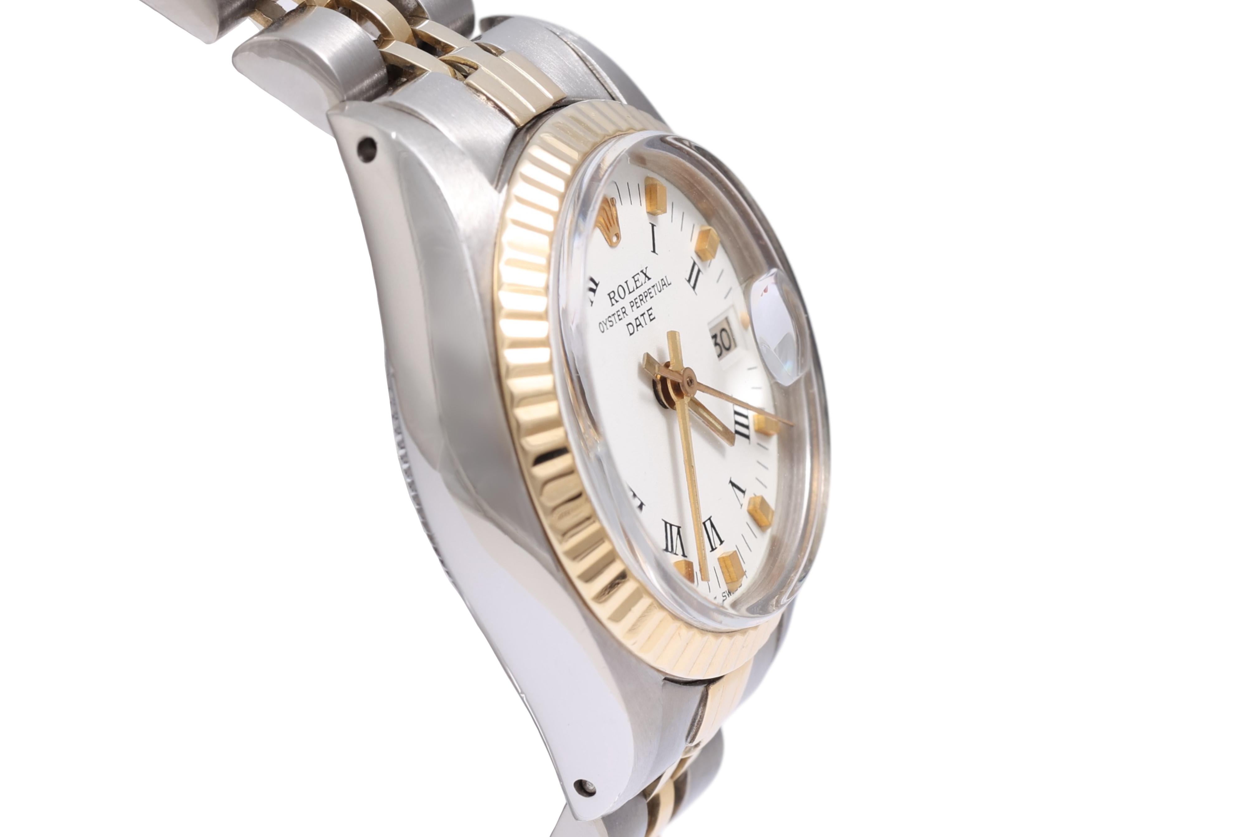 Gold & Steel Rolex Lady Oyster Date , Ref 6917, Automatic Wrist Watch For Sale 1