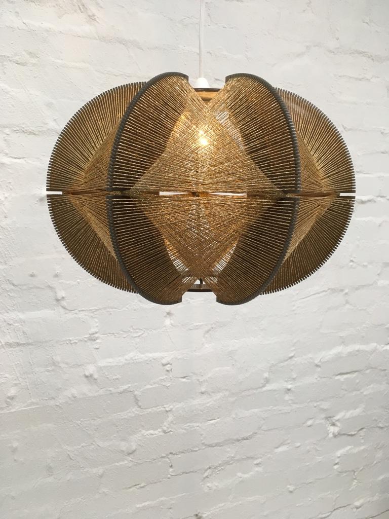 Late 20th Century Gold String Pendant Light by Paul Secon for Sompex, 1960s