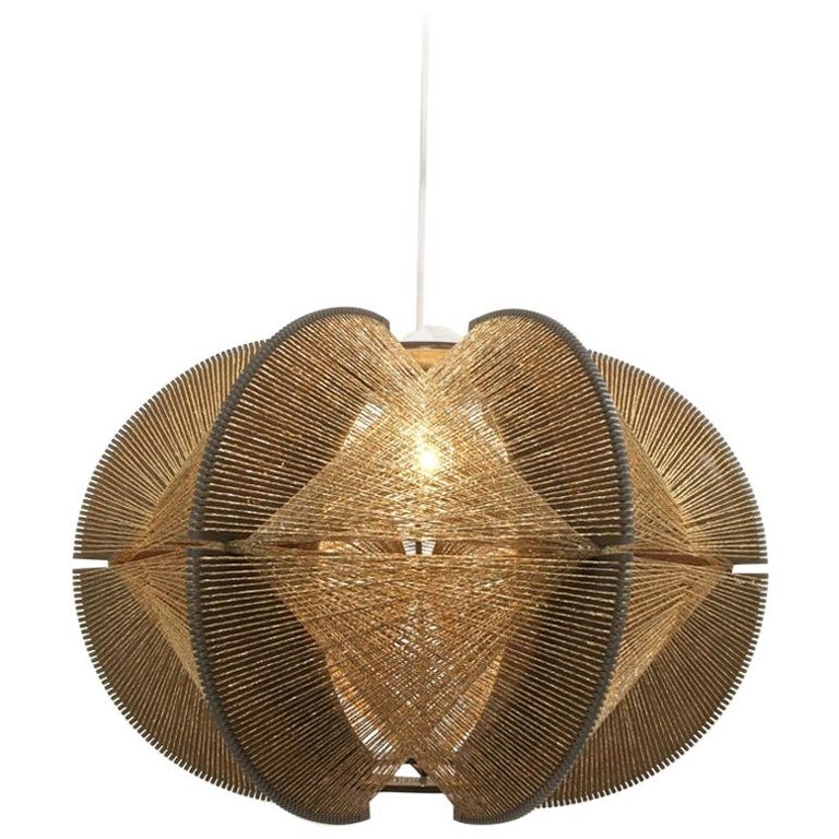 Gold String Pendant Light by Paul Secon for Sompex, 1960s at 1stDibs
