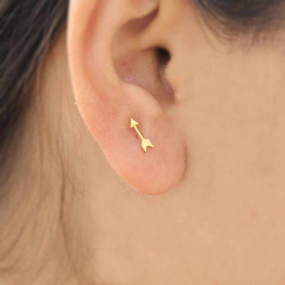 14k solid gold minimalist earrings