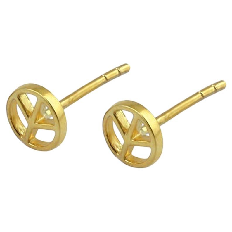 Gold Stud Earrings Tiny Stud Earrings 18 Karat Gold Stud Earrings, Stud Earrings For Sale