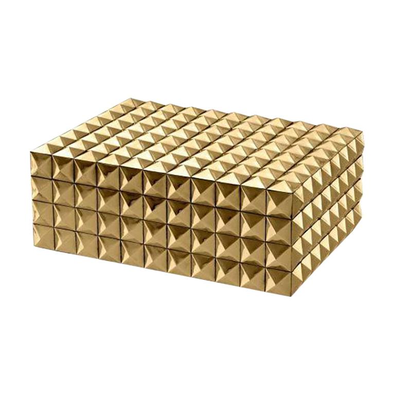 Gold Studded Decorative Box at 1stDibs