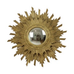 Gold Sun Mirror Two Levels Convex Mirror Sunburst 56cm
