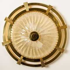 Gold Sun Round Limburg Flush Mount or Wall Light, 1970s