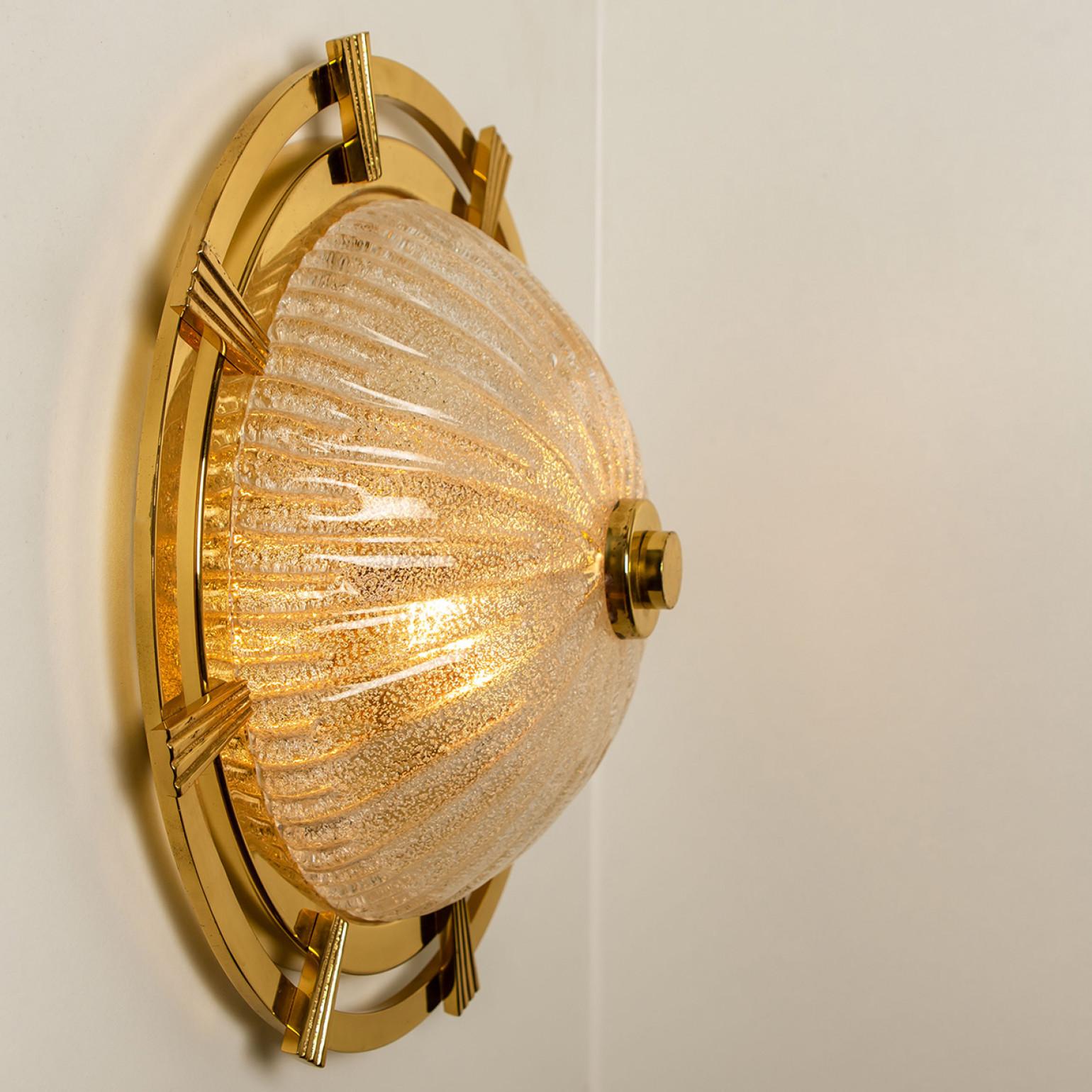 Gold Sun Round Limburg Flush Mount or Wall Light, 1970s In Good Condition For Sale In Rijssen, NL