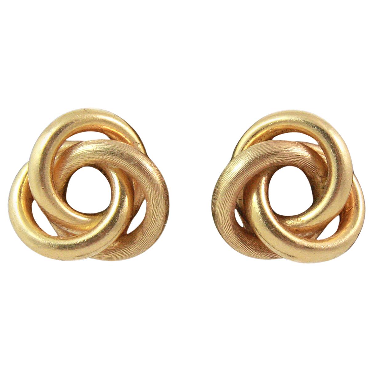 18K Gold Italian KNOT Earrings