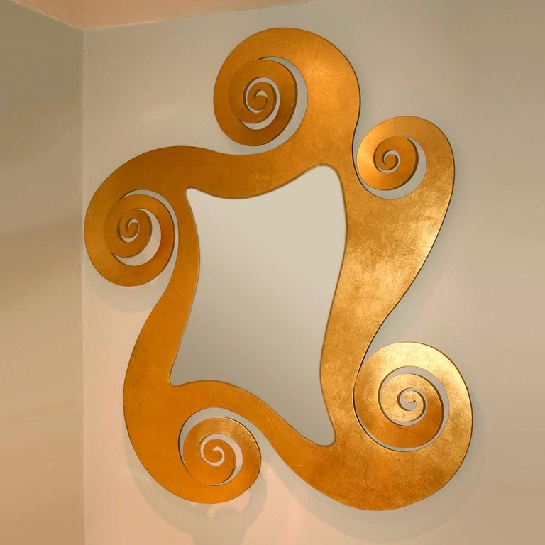 Gold Swirl Mirror For Sale at 1stDibs