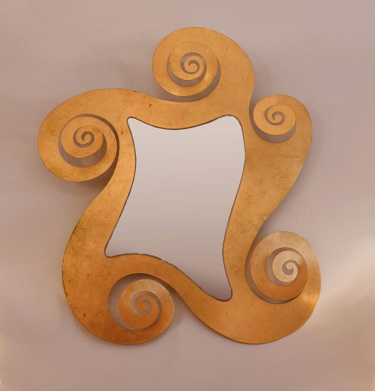 Gold Swirl Mirror For Sale at 1stDibs