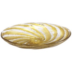 Gold Swirl Murano Glass Bowl, circa 1960