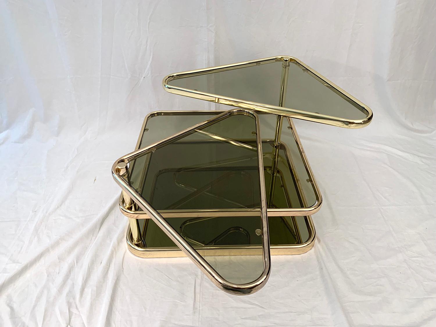 European Gold Swivel Coffee Table For Sale