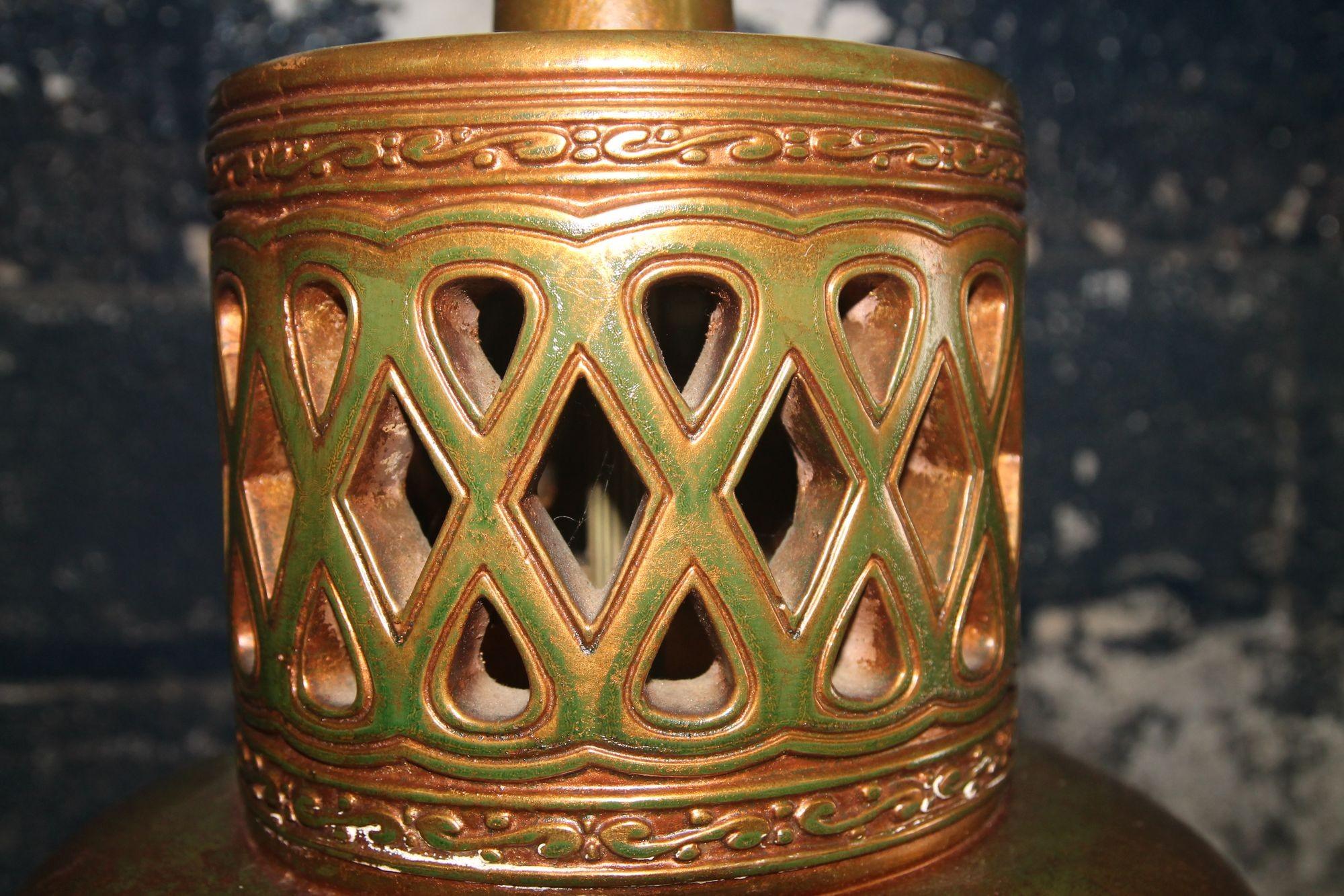 American Gold Table Lamp Attributed to James Mont For Sale