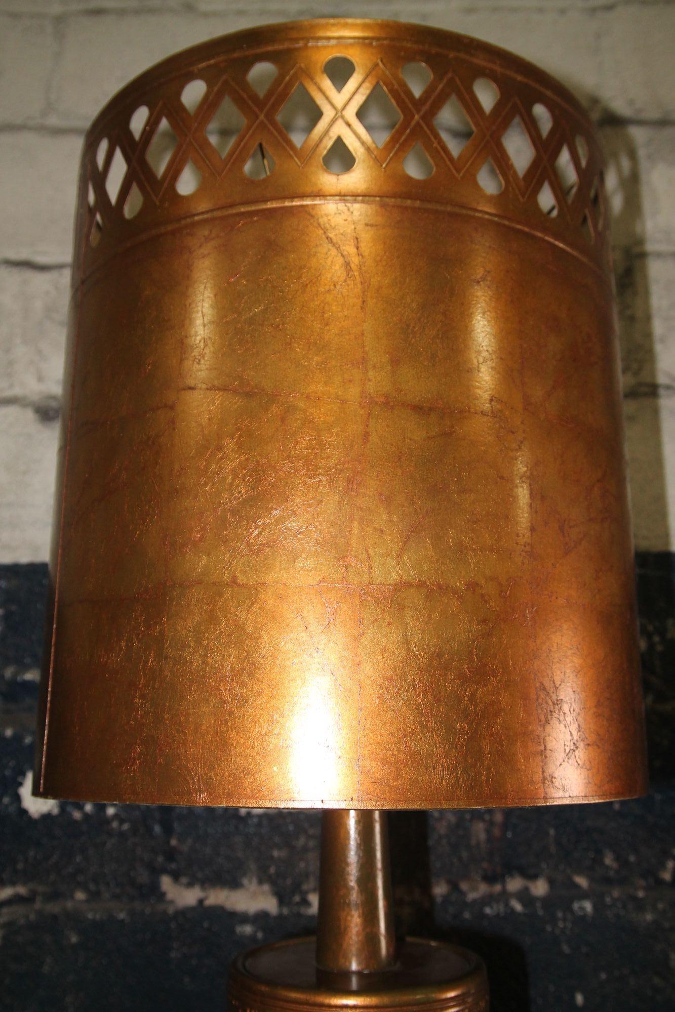 Gold Table Lamp Attributed to James Mont In Good Condition For Sale In Asbury Park, NJ