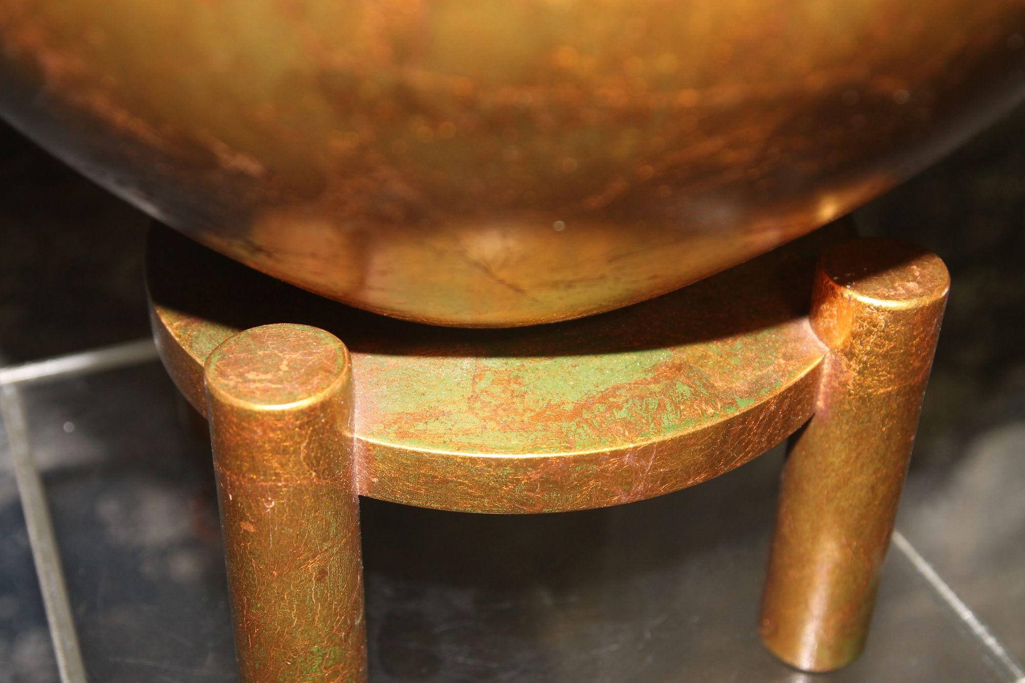 Ceramic Gold Table Lamp Attributed to James Mont For Sale
