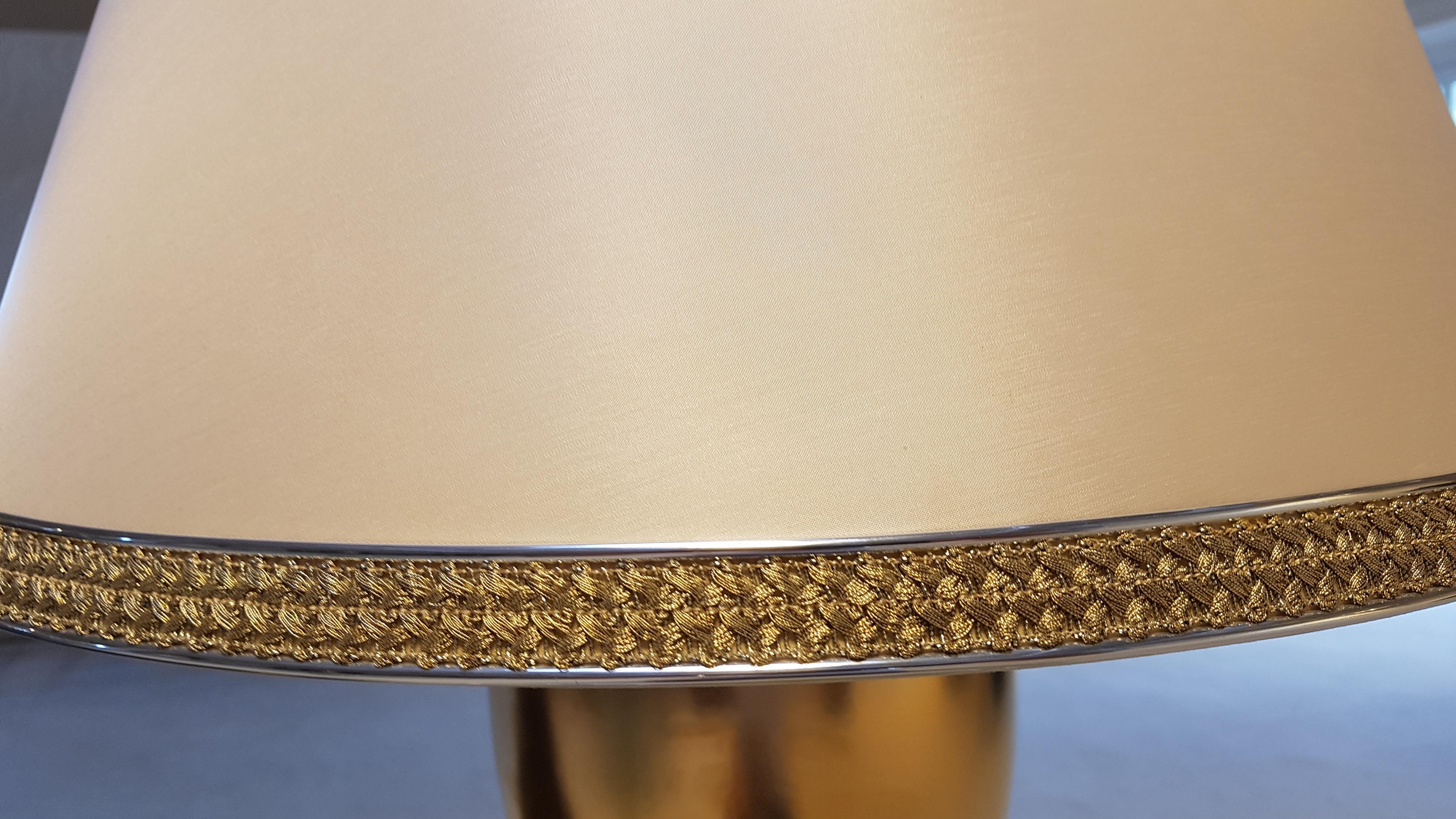 Gold Table Lamp with Silver Applications In Excellent Condition For Sale In Senden, NRW