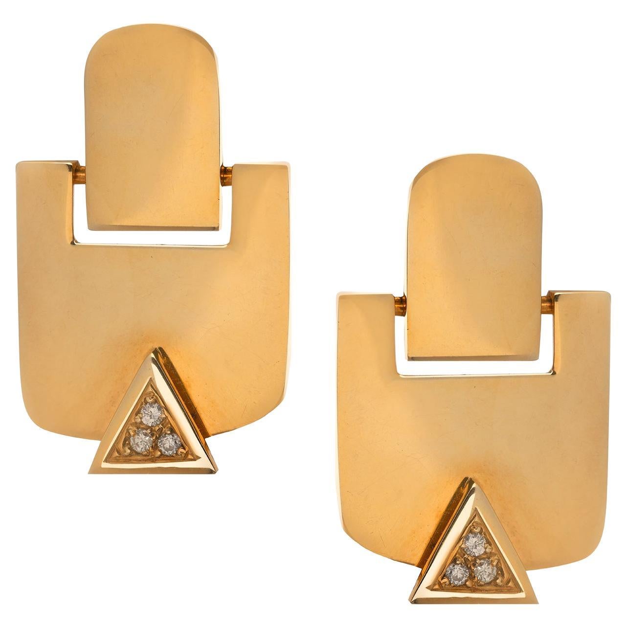 Boucles d'oreilles avec étiquette en or