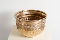 Gold Tang Design Pot, 24-Karat Gold Plate by Robert Kuo, Hand Repousse, Limited