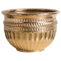 Gold Tang Design Pot, 24-Karat Gold Plate by Robert Kuo, Hand Repousse, Limited