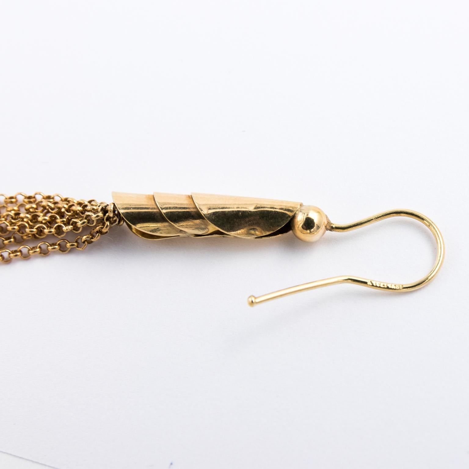 Contemporary Gold Tassel Earrings
