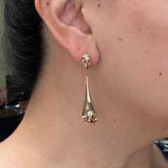 Gold Teardrop Earrings 14k Yellow Gold
