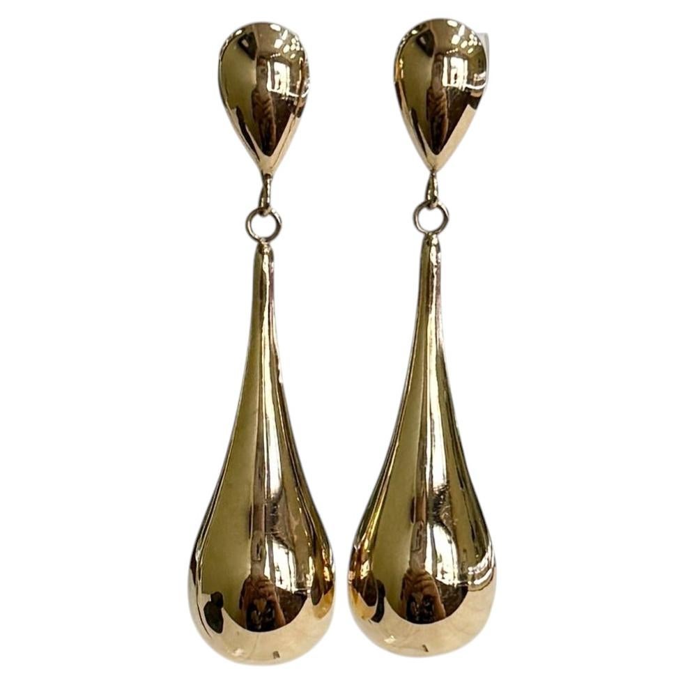 Pendientes de lágrima de oro amarillo de 14k