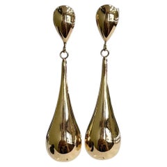 Gold Teardrop Earrings 14k Yellow Gold