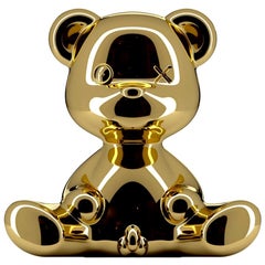 In Stock in Los Angeles, Gold Teddy Bear Lamp with LED, Made in Italy